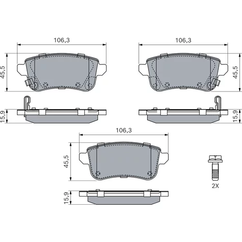 Sada brzdových platničiek kotúčovej brzdy 0 986 460 284 /BOSCH/ - obr. 4