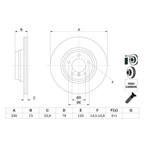 Brzdový kotúč 0 986 479 215 /BOSCH/ - obr. 4