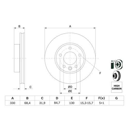 Brzdový kotúč 0 986 479 250 /BOSCH/ - obr. 4