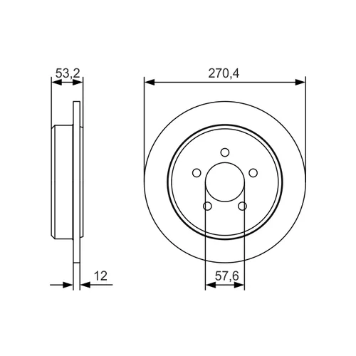 Brzdový kotúč 0 986 479 A80 /BOSCH/ - obr. 1
