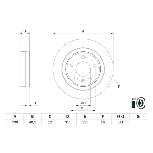 Brzdový kotúč 0 986 479 F83 /BOSCH/ - obr. 1