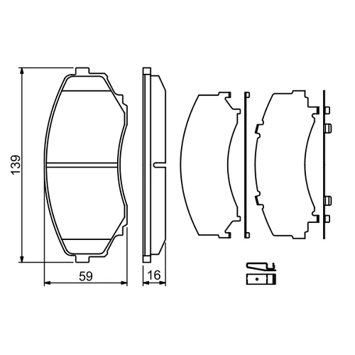 Sada brzdových platničiek kotúčovej brzdy 0 986 494 204 /BOSCH/ - obr. 4