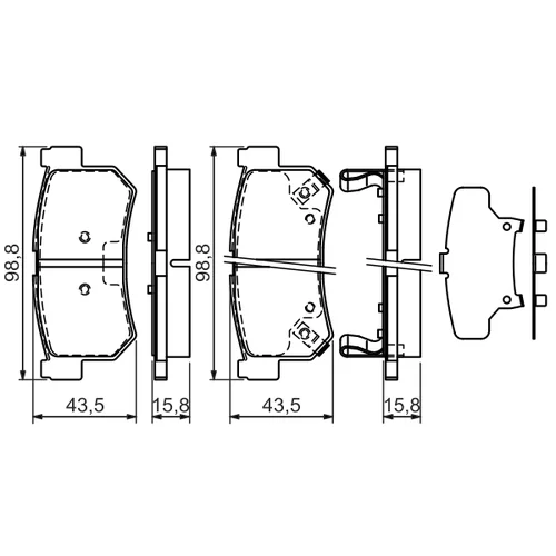 Sada brzdových platničiek kotúčovej brzdy 0 986 494 237 /BOSCH/ - obr. 6