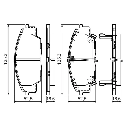 Sada brzdových platničiek kotúčovej brzdy 0 986 494 311 /BOSCH/ - obr. 3