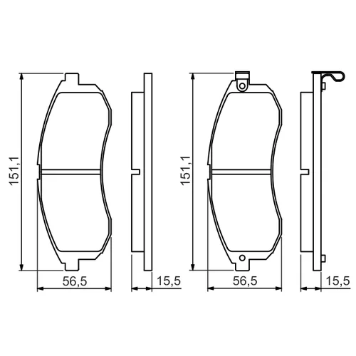 Sada brzdových platničiek kotúčovej brzdy 0 986 494 362 /BOSCH/ - obr. 4