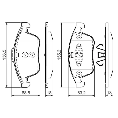 Sada brzdových platničiek kotúčovej brzdy 0 986 494 381 /BOSCH/ - obr. 6