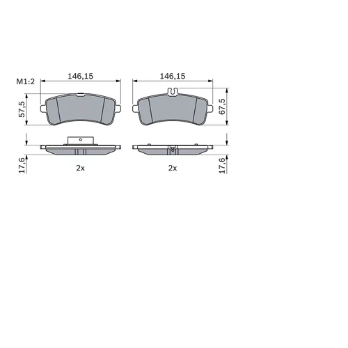 Sada brzdových platničiek kotúčovej brzdy 0 986 494 763 /BOSCH/ - obr. 6