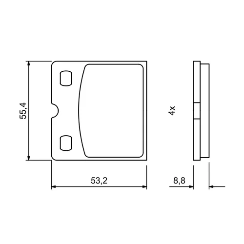 Sada brzdových platničiek kotúčovej brzdy 0 986 494 775 /BOSCH/ - obr. 6