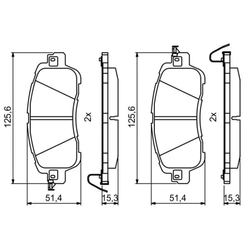 Sada brzdových platničiek kotúčovej brzdy 0 986 494 832 /BOSCH/ - obr. 6