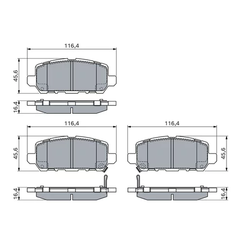 Sada brzdových platničiek kotúčovej brzdy 0 986 494 838 /BOSCH/ - obr. 6