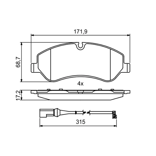 Sada brzdových platničiek kotúčovej brzdy 0 986 494 844 /BOSCH/ - obr. 6