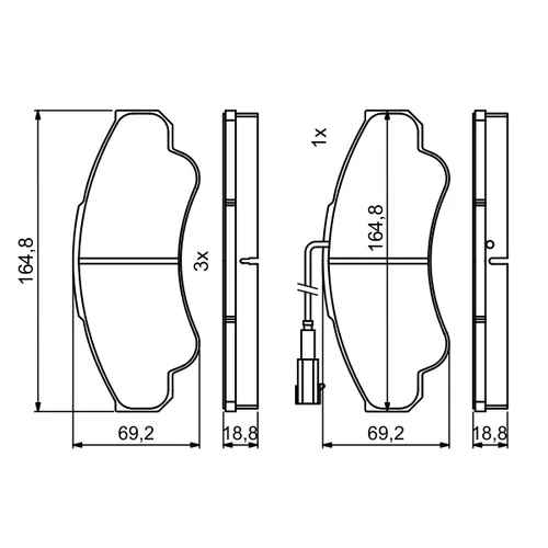 Sada brzdových platničiek kotúčovej brzdy 0 986 494 850 /BOSCH/ - obr. 6