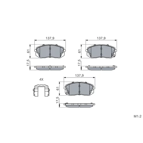 Sada brzdových platničiek kotúčovej brzdy 0 986 494 905 /BOSCH/ - obr. 4