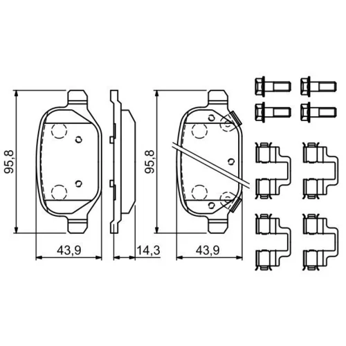 Sada brzdových platničiek kotúčovej brzdy 0 986 494 935 /BOSCH/ - obr. 6