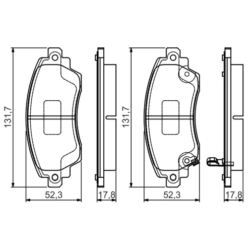 Sada brzdových platničiek kotúčovej brzdy 0 986 495 132 /BOSCH/ - obr. 3