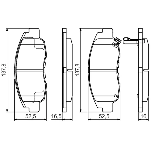 Sada brzdových platničiek kotúčovej brzdy 0 986 495 153 /BOSCH/ - obr. 4