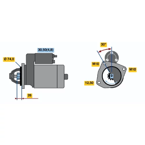 Štartér 0 001 108 237 /BOSCH/ - obr. 4