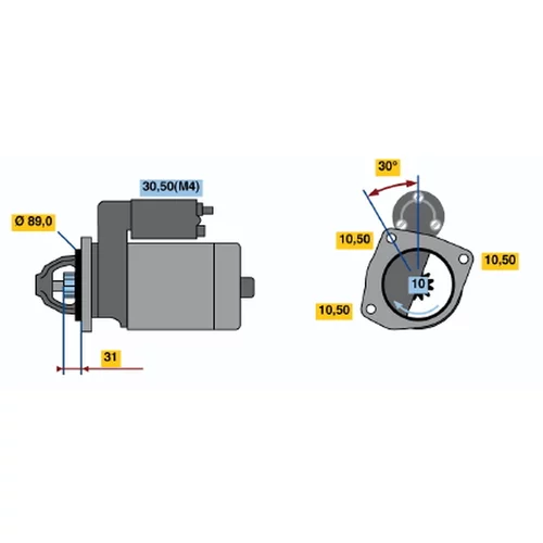 Štartér 0 001 231 029 /BOSCH/ - obr. 4