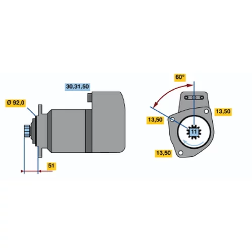 Štartér 0 001 417 045 /BOSCH/ - obr. 2