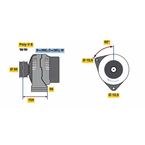 Alternátor 0 124 515 191 /BOSCH/ - obr. 4
