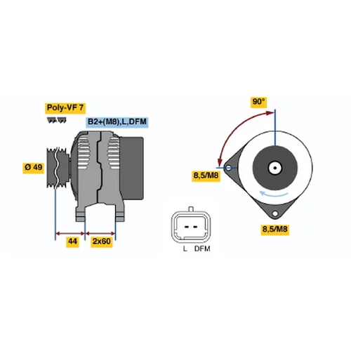 Alternátor BOSCH 0 124 525 137