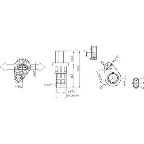 Snímač impulzov kľukového hriadeľa 0 261 210 318 /BOSCH/ - obr. 5