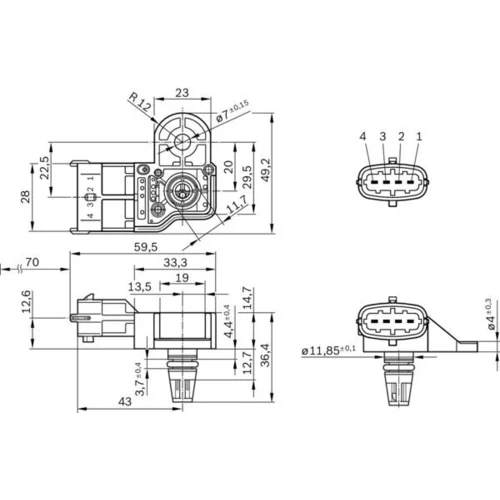 Snímač plniaceho tlaku 0 261 230 302 /BOSCH/ - obr. 6