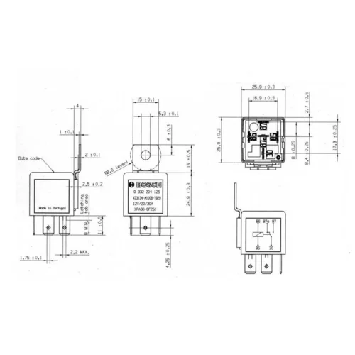 Relé pracovného prúdu 0 332 204 125 /BOSCH/ - obr. 1