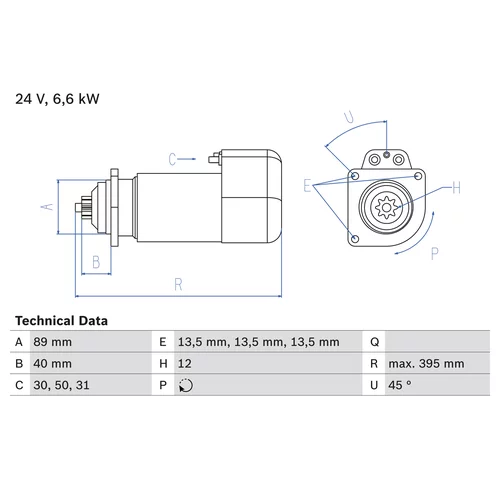 Štartér 0 986 015 670 /BOSCH/ - obr. 1