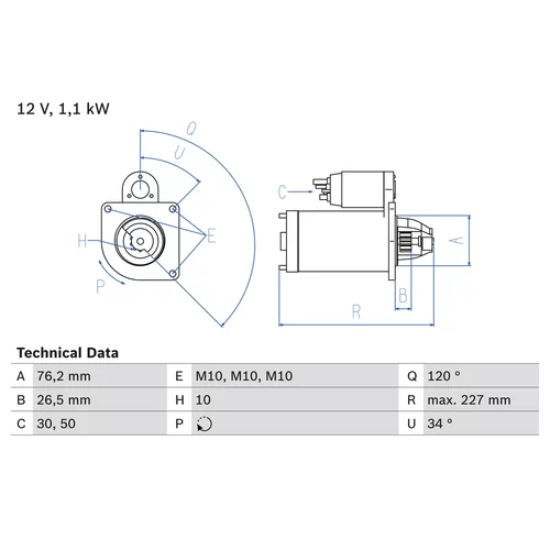 Štartér 0 986 017 060 /BOSCH/ - obr. 1