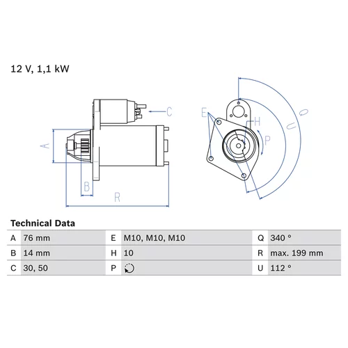 Štartér 0 986 020 900 /BOSCH/ - obr. 1
