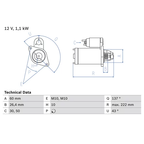 Štartér 0 986 021 800 /BOSCH/ - obr. 1