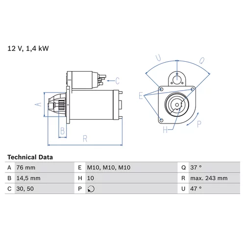 Štartér 0 986 022 840 /BOSCH/ - obr. 2