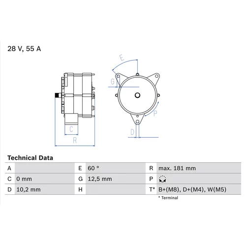 Alternátor BOSCH 0 986 037 410