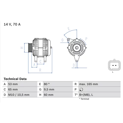 Alternátor BOSCH 0 986 045 261