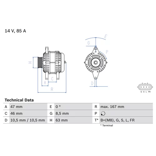 Alternátor BOSCH 0 986 080 480