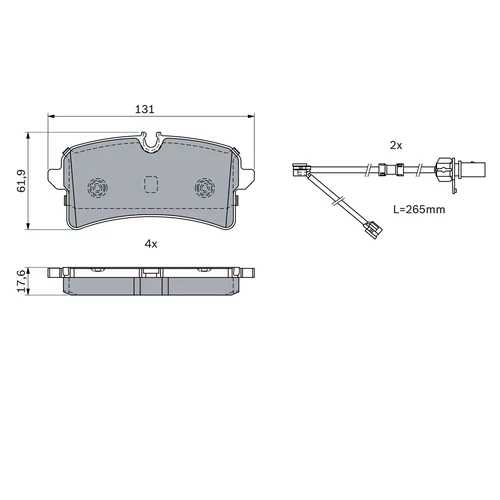 Sada brzdových platničiek kotúčovej brzdy 0 986 424 404 /BOSCH/ - obr. 6