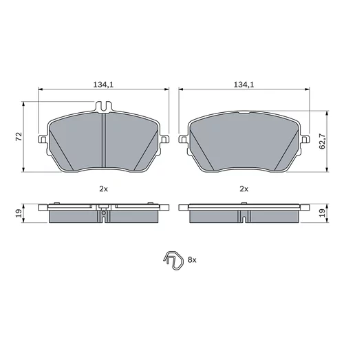 Sada brzdových platničiek kotúčovej brzdy 0 986 424 887 /BOSCH/ - obr. 4