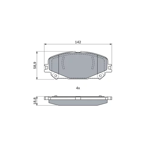 Sada brzdových platničiek kotúčovej brzdy 0 986 424 939 /BOSCH/ - obr. 4