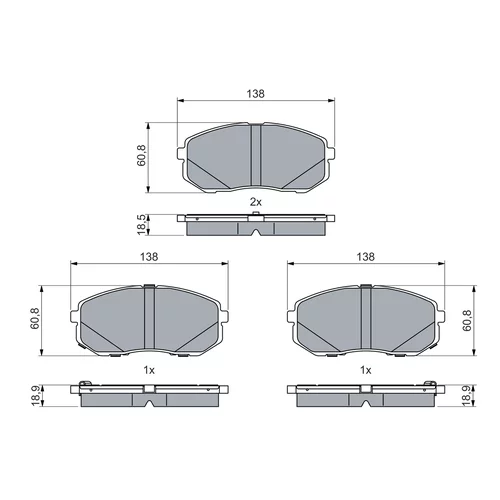Sada brzdových platničiek kotúčovej brzdy 0 986 460 077 /BOSCH/ - obr. 4