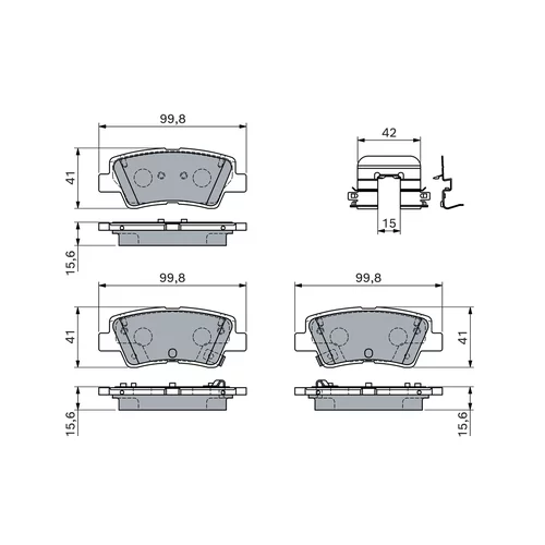 Sada brzdových platničiek kotúčovej brzdy 0 986 460 172 /BOSCH/ - obr. 4