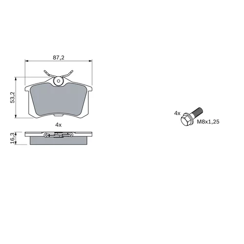 Sada brzdových platničiek kotúčovej brzdy 0 986 461 769 /BOSCH/ - obr. 4