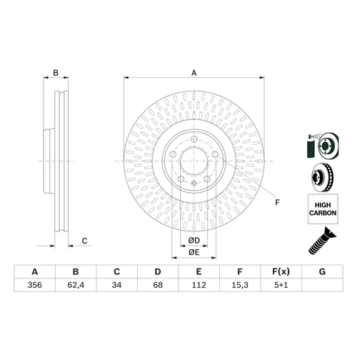 Brzdový kotúč 0 986 479 E39 /BOSCH/ - obr. 4