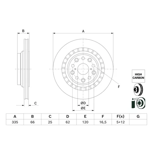 Brzdový kotúč 0 986 479 H65 /BOSCH/ - obr. 1
