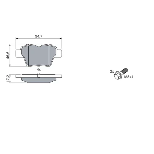 Sada brzdových platničiek kotúčovej brzdy 0 986 494 099 /BOSCH/ - obr. 4