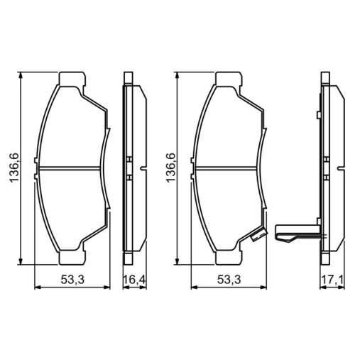Sada brzdových platničiek kotúčovej brzdy 0 986 494 238 /BOSCH/ - obr. 6