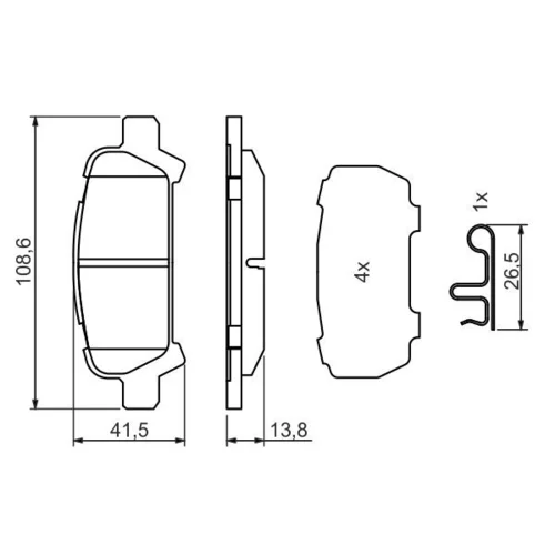 Sada brzdových platničiek kotúčovej brzdy 0 986 494 445 /BOSCH/ - obr. 4