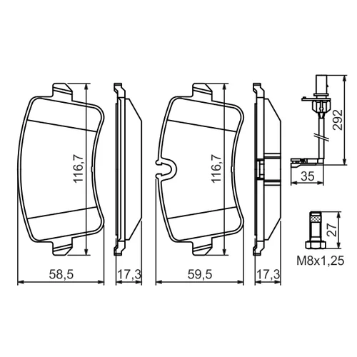 Sada brzdových platničiek kotúčovej brzdy 0 986 494 446 /BOSCH/ - obr. 6