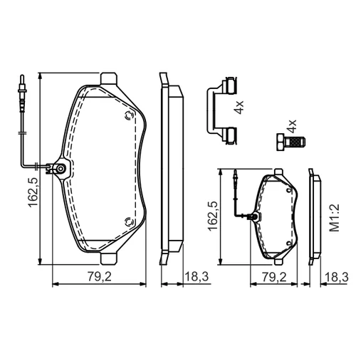 Sada brzdových platničiek kotúčovej brzdy 0 986 494 585 /BOSCH/ - obr. 6