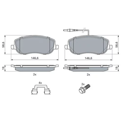 Sada brzdových platničiek kotúčovej brzdy 0 986 494 615 /BOSCH/ - obr. 6